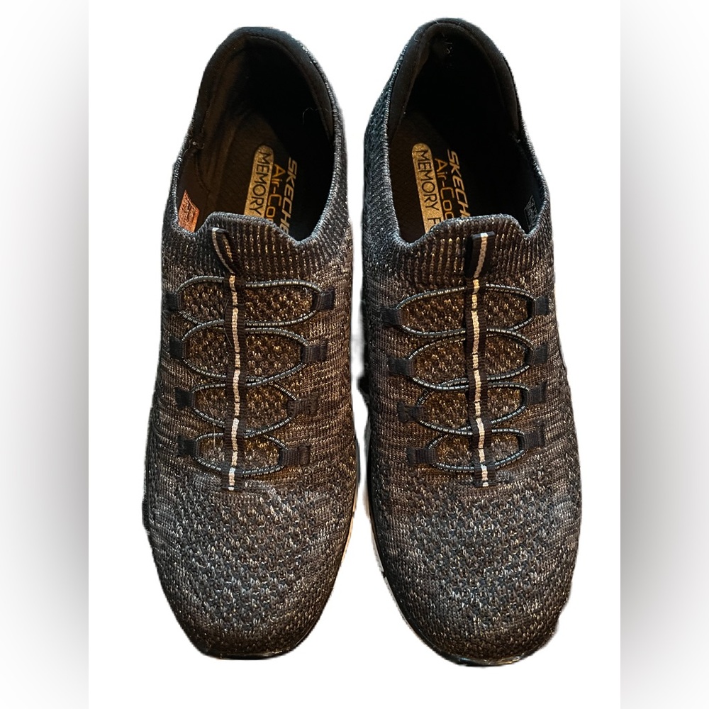 Skechers Memory Foam Air-cooled Black Knit Slip-on Sneakers 9
